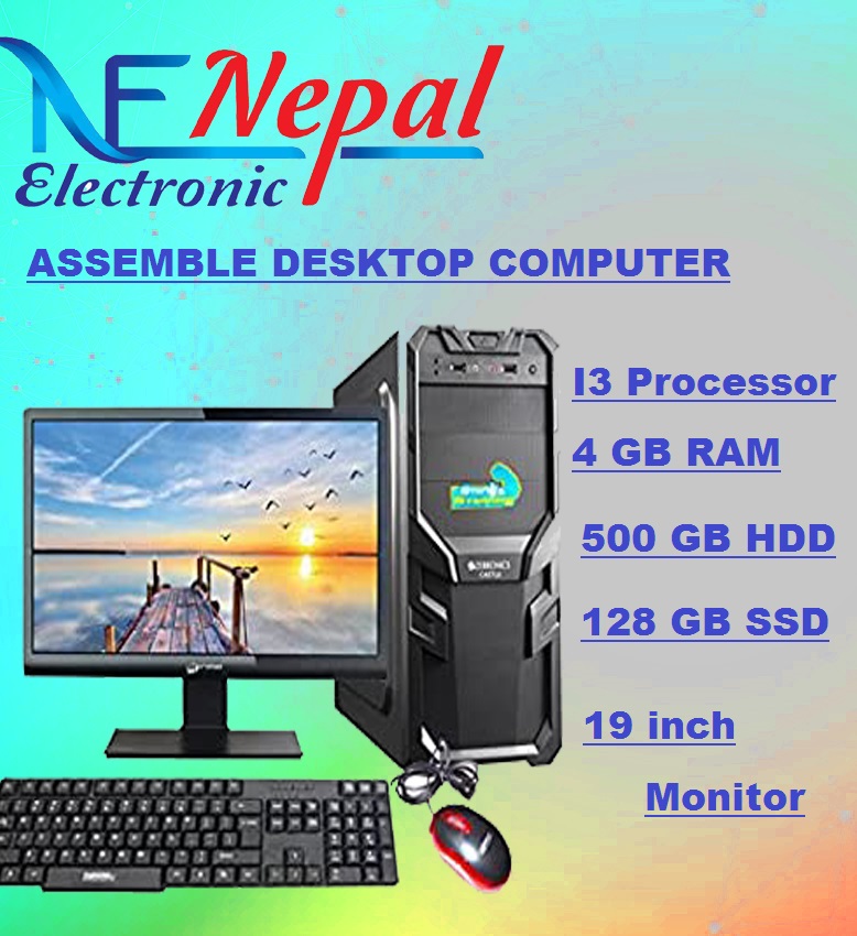 Assemble desktop i3 /Hdd:  500 GB +128ssdD/4GB RAM